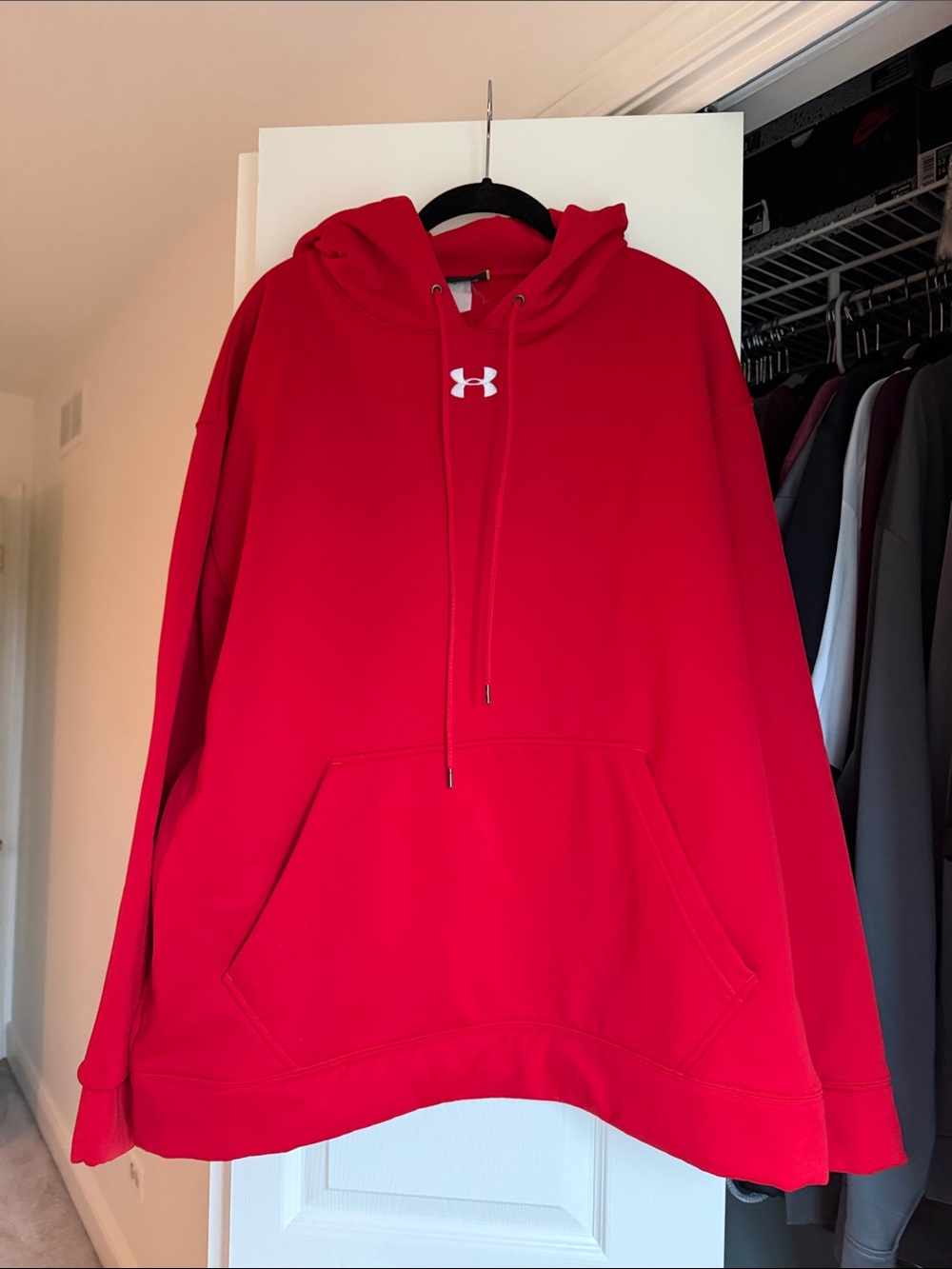 Under Armour Rival Fleece Big Logo Hoodie Red XL